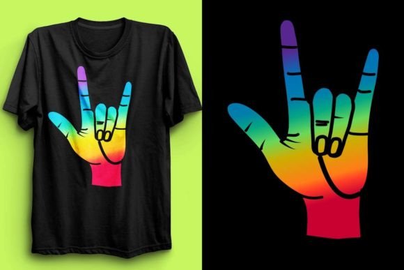 ASL in Colored Love Sign T-shirt Design