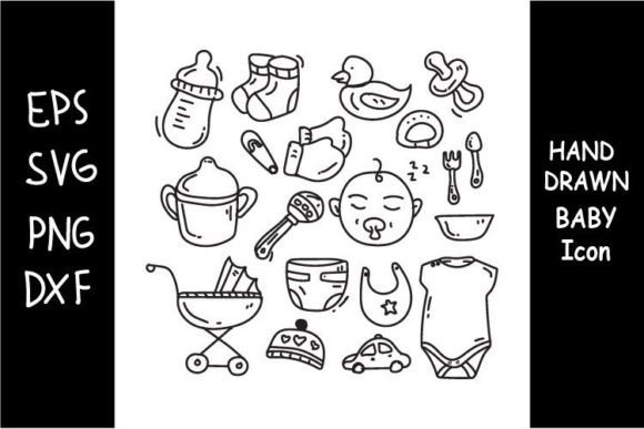 Baby Icon Set Handrawn Illustration: A Versatile Asset for Creative Projects