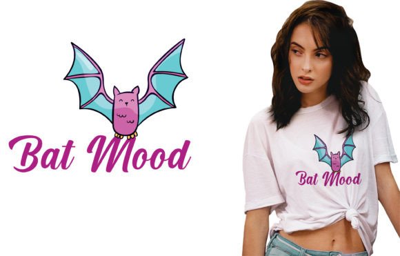 Bat Mood Tshirt Design: A High-End Typography Approach for Modern Apparel