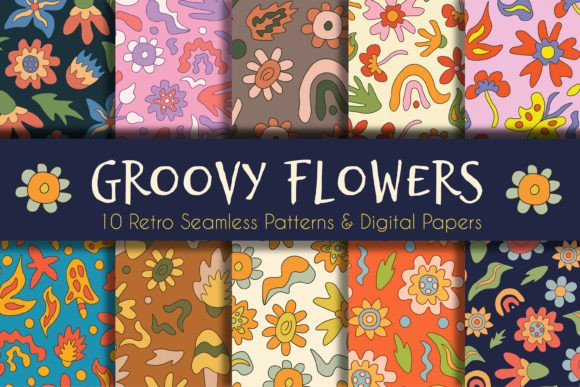 Groovy Flowers Retro Patterns and Papers: A Timeless Design Resource for Creative Projects