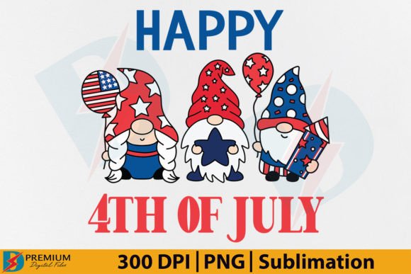 Happy 4th of July Gnome PNG