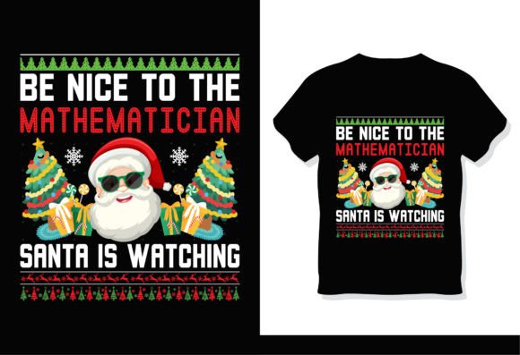 Mathematician Santa Christmas T-Shirt Design