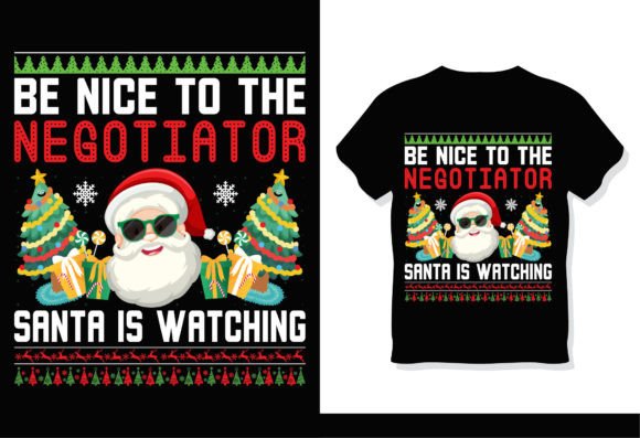 Negotiator Santa Christmas T-Shirt Design