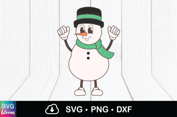 Retro Christmas Snowman Character: A Timeless Design for Creative Projects