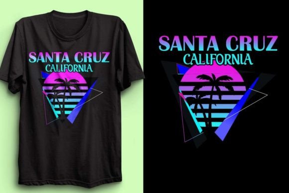 RETRO NEON SANTA CRUZ CALIFORNIA SHIRT 1: A Vibrant T-Shirt Design for Your POD Business