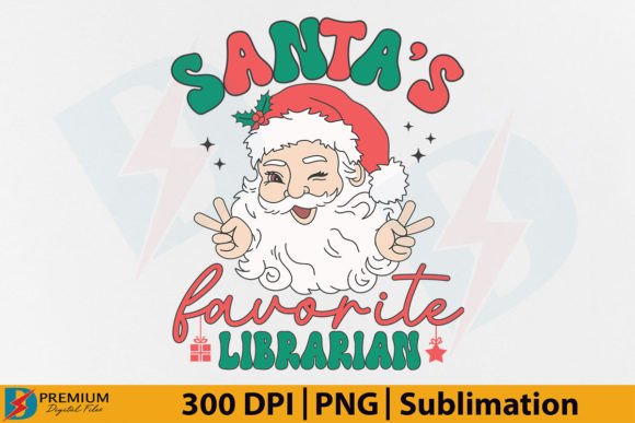 Santa's Favorite Librarian PNG, Xmas: A Digital Asset for Creative and Commercial Use