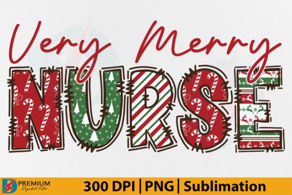 Very Merry Nurse PNG Christmas Design